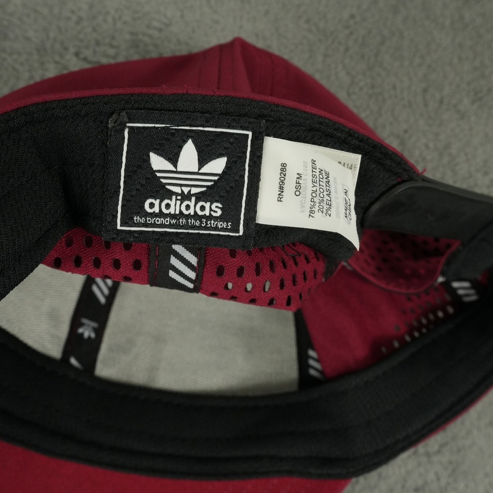 Adidas Originals Hat Mens OSFM Maroon Tech Mesh‎ Perforated Snapback Trefoil - Picture 6 of 10